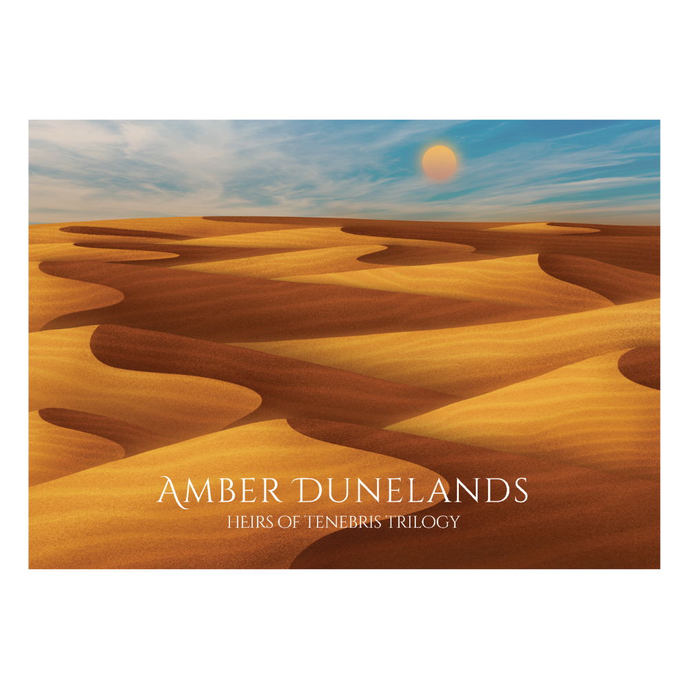 Amber Dunelands Postcard | Book Art | Young Adult Fantasy | Brianna R. Shaffery | epic fantasy, NJ author, NJ fantasy author