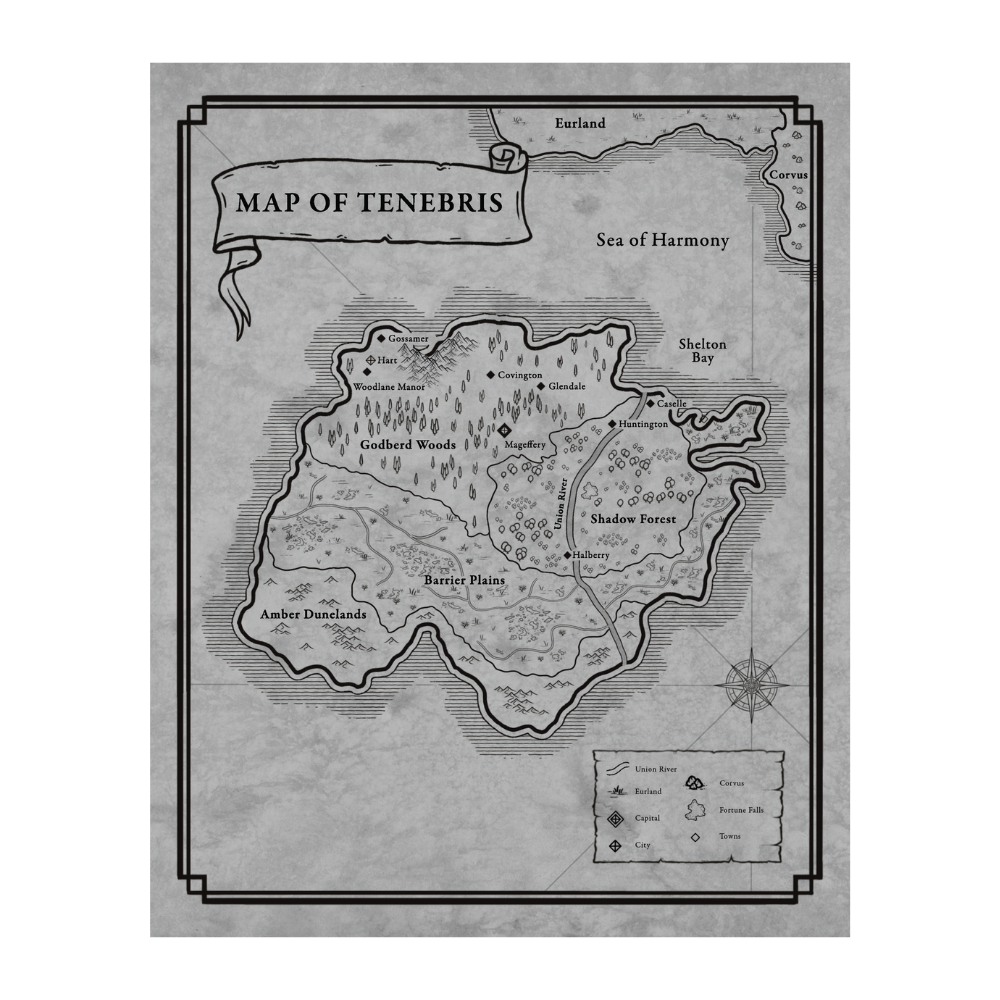 Map of Tenebris | Fantasy Book Quotes | Book Art | Young Adult Fantasy | Brianna R. Shaffery | epic fantasy, NJ author, NJ fantasy author